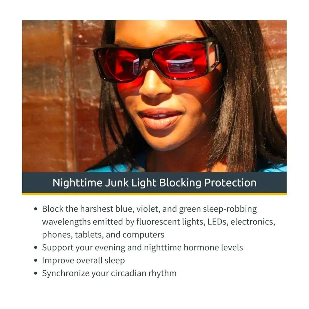 Truedark Fitover Glasses - Black - Red lenses for blue blocking & restful sleep
